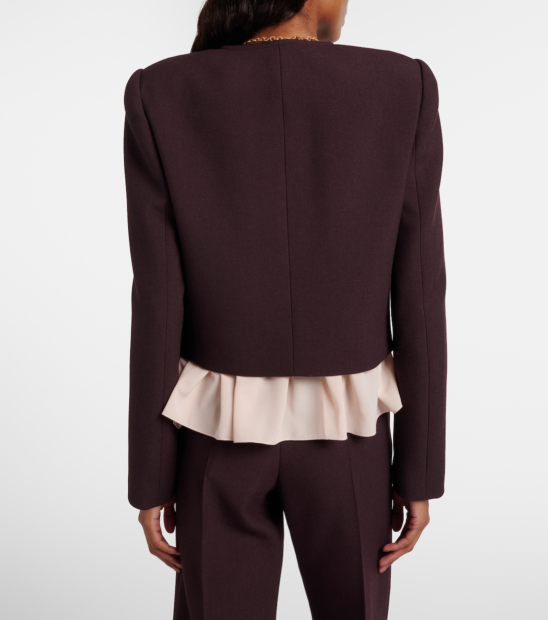 Cropped virgin wool crêpe jacket | Chloé