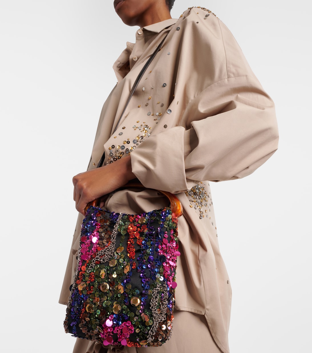 Henkeltasche Crisp Small mit Pailletten | Dries Van Noten