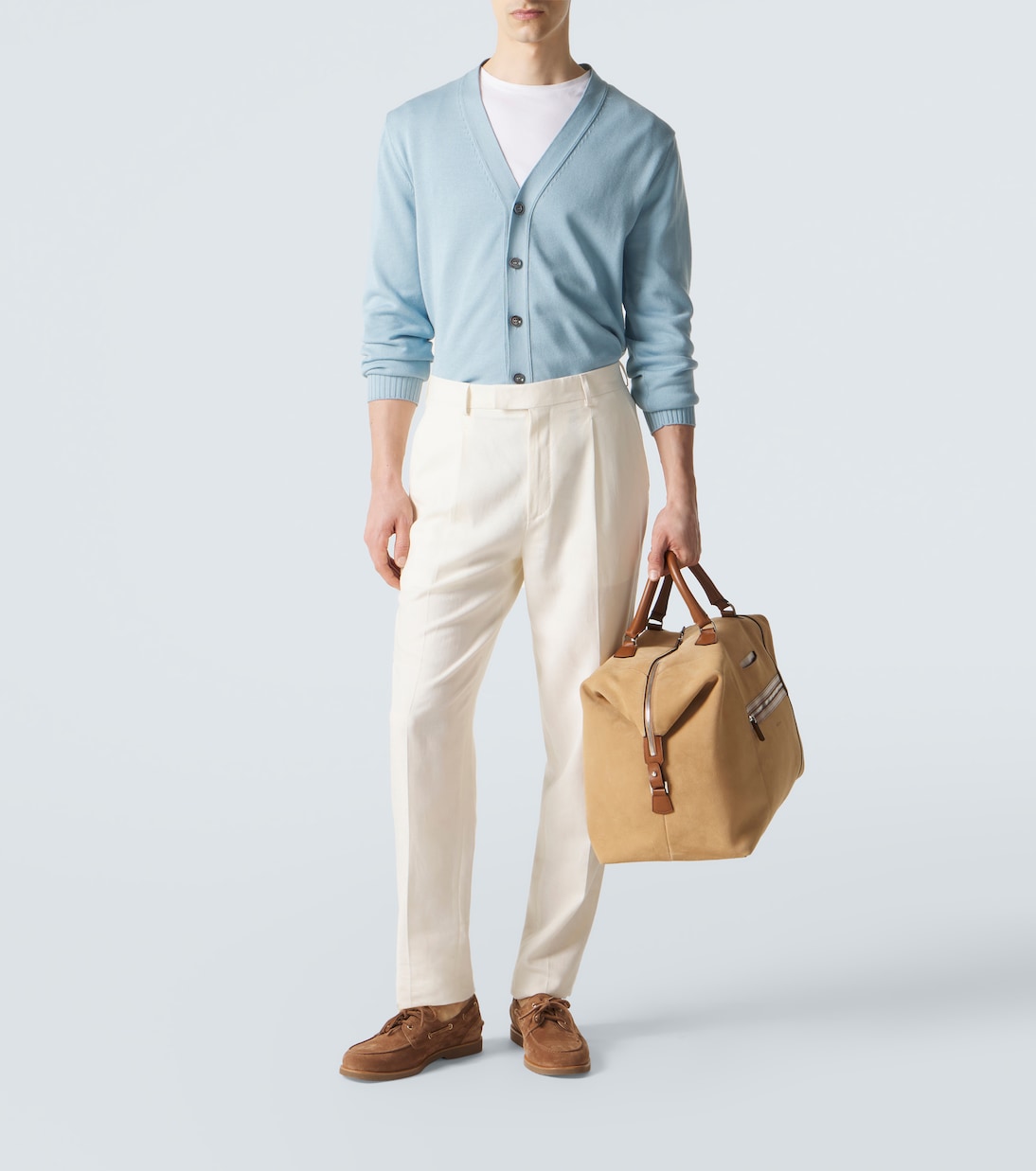 Weekender aus Veloursleder mit Leder | Kiton
