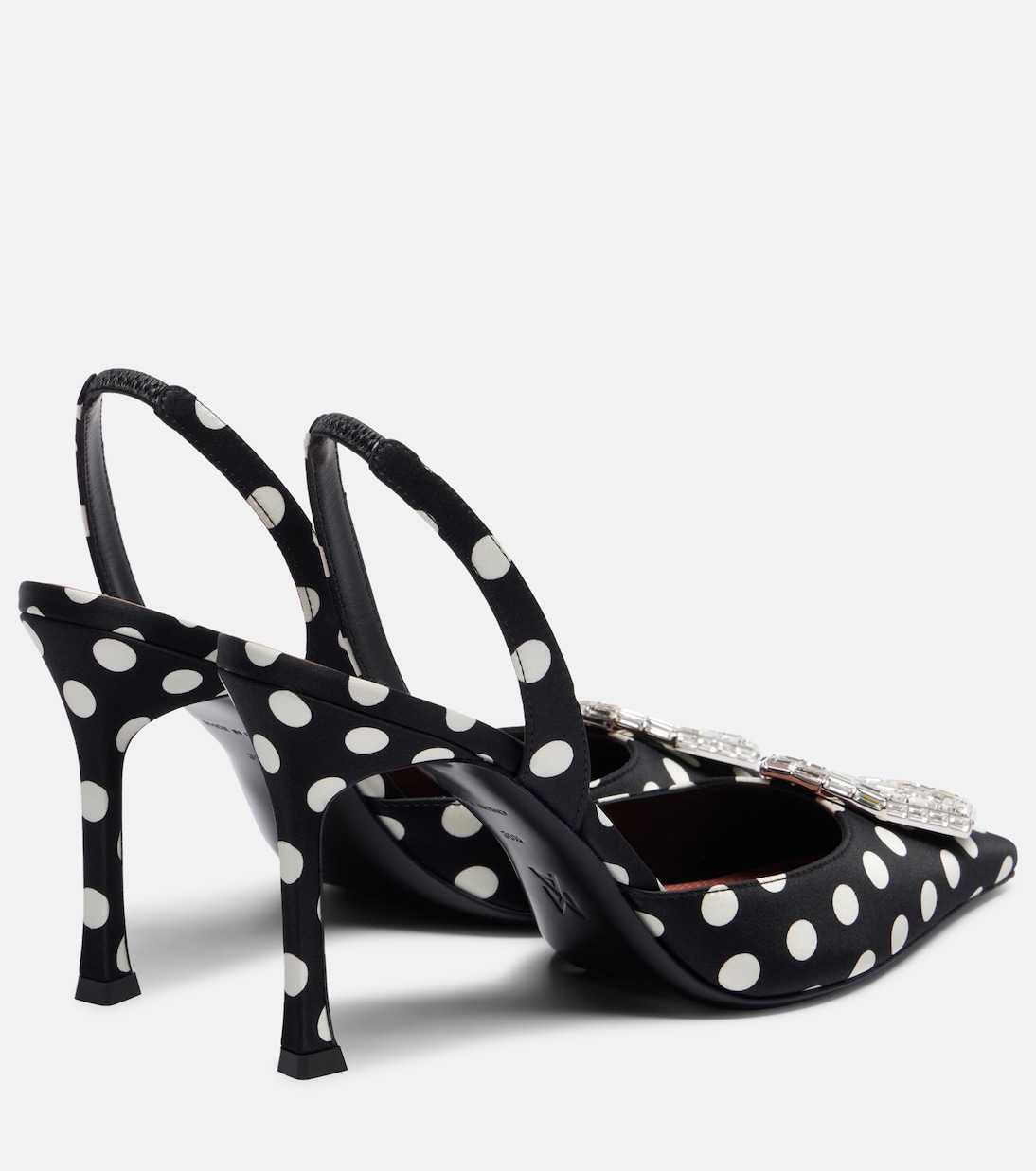 Camelia polka-dot satin slingback pumps | Amina Muaddi