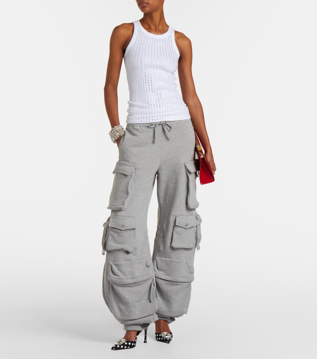 Camelia polka-dot satin slingback pumps | Amina Muaddi