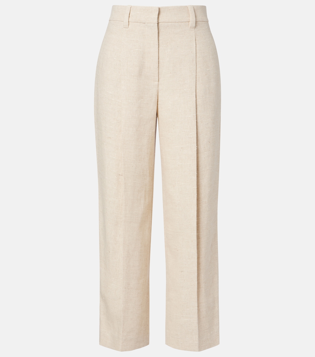 Weite Cropped-Hose aus Leinen, Seide und Hanf | Brunello Cucinelli