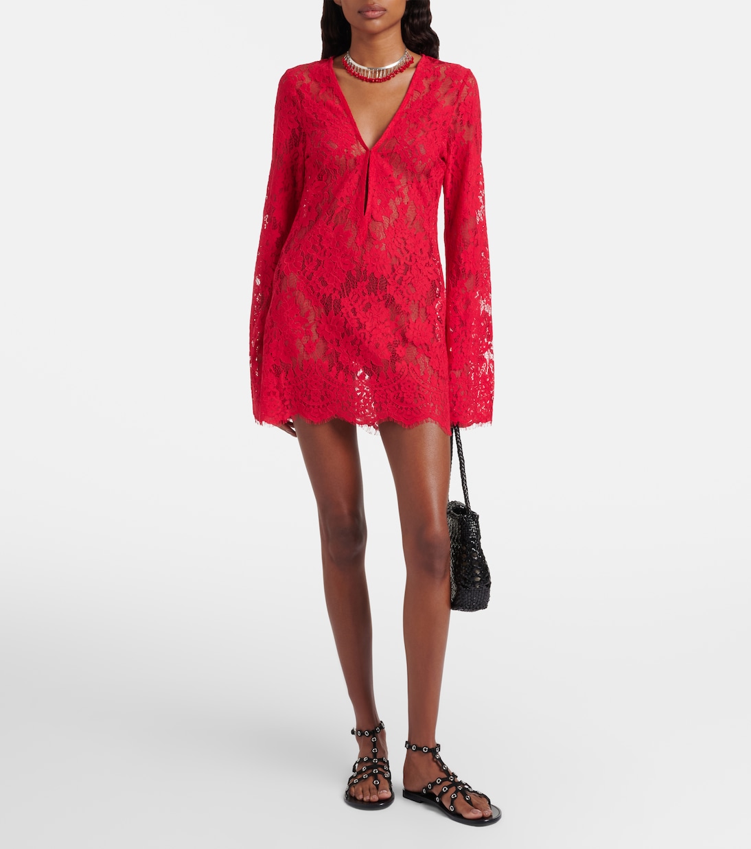 Millie cotton and brocade lace minidress | Bananhot