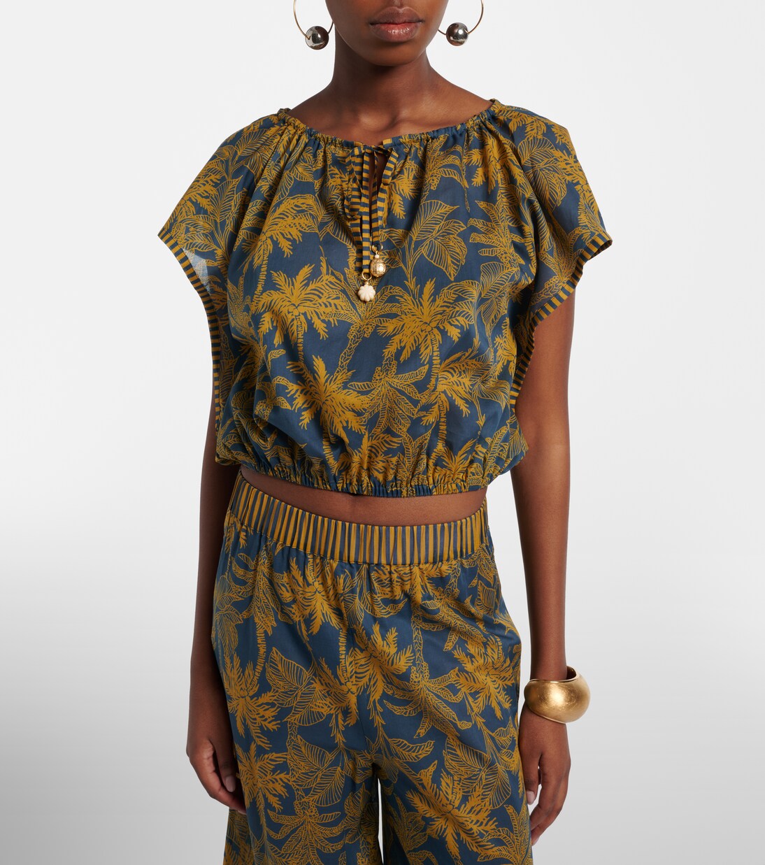 Crocodile printed cotton voile top | Eres