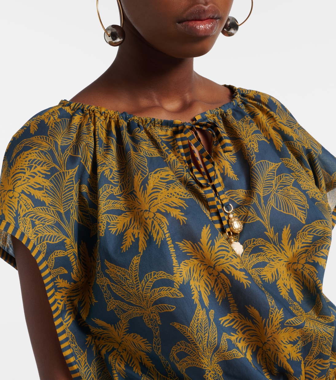 Crocodile printed cotton voile top | Eres