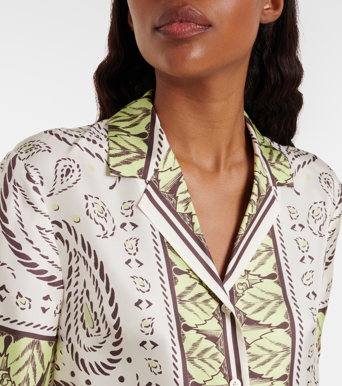 Camicia bowling in seta con stampa | Tory Burch