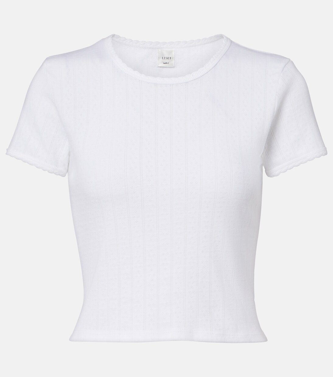 Cropped-Top Pointelle aus Baumwolle | Leset