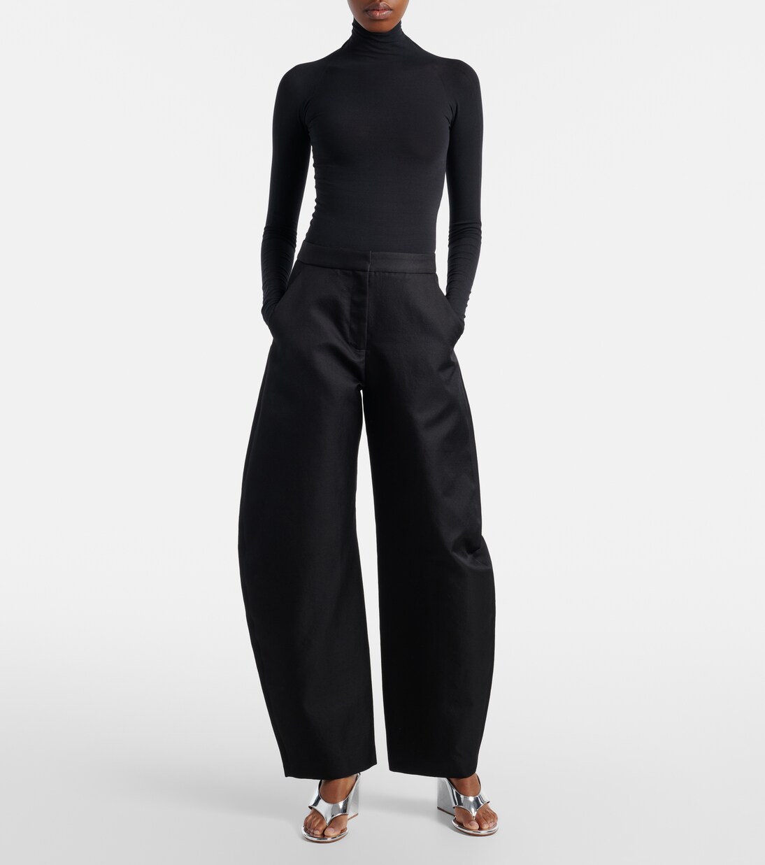 Cube leather wedge thong sandals | Alaïa