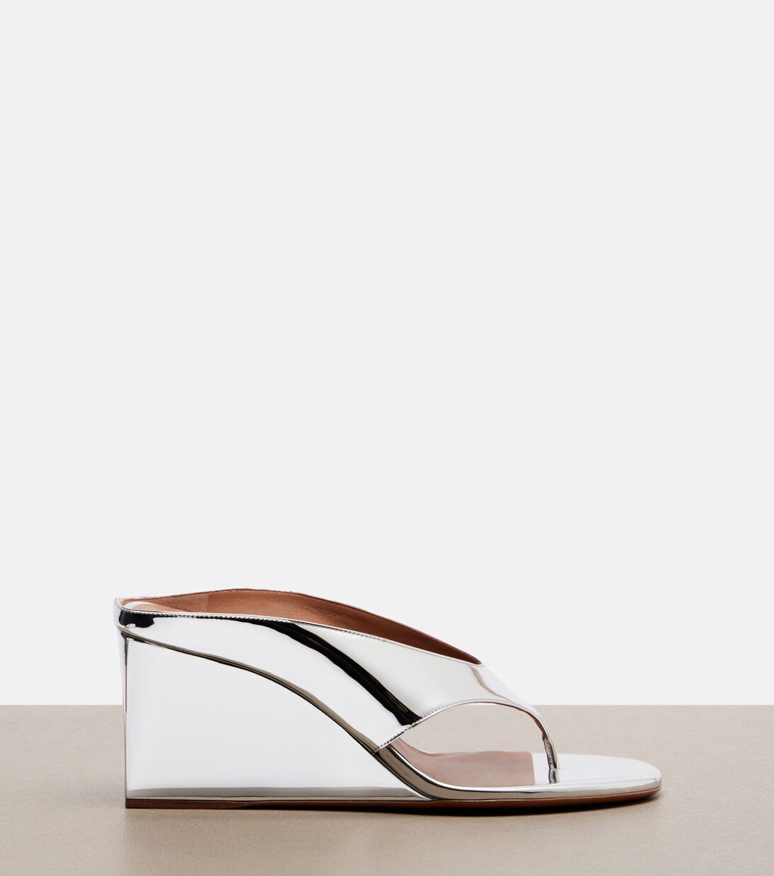 Cube leather wedge thong sandals | Alaïa