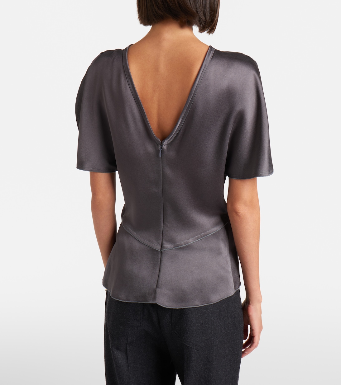 Top Bela aus Satin mit Crêpe-Rücken  | Victoria Beckham