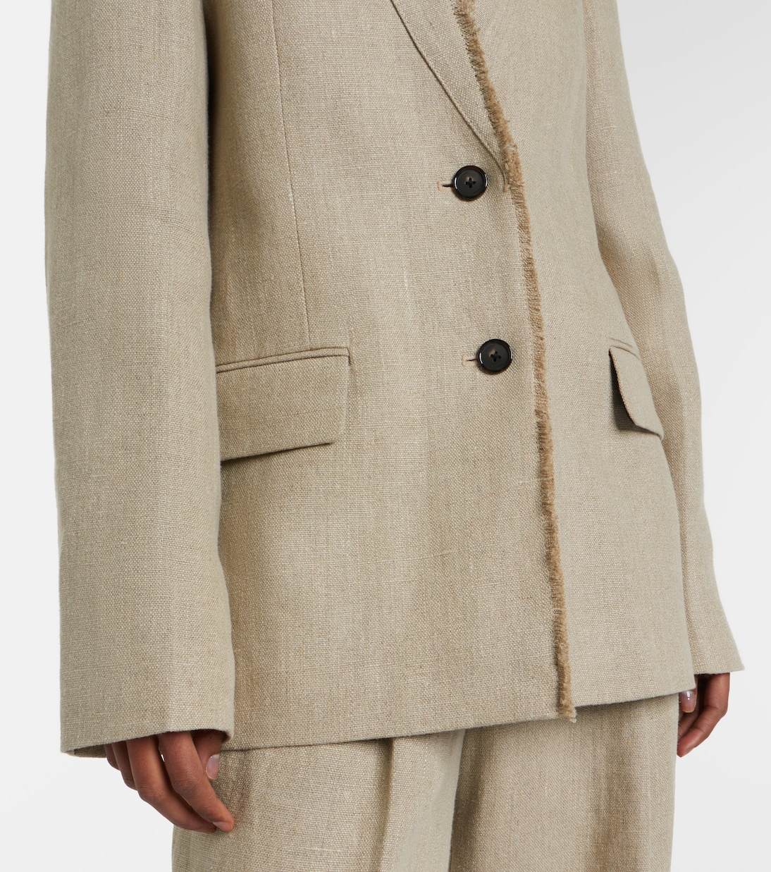 Frayed linen blazer | Toteme