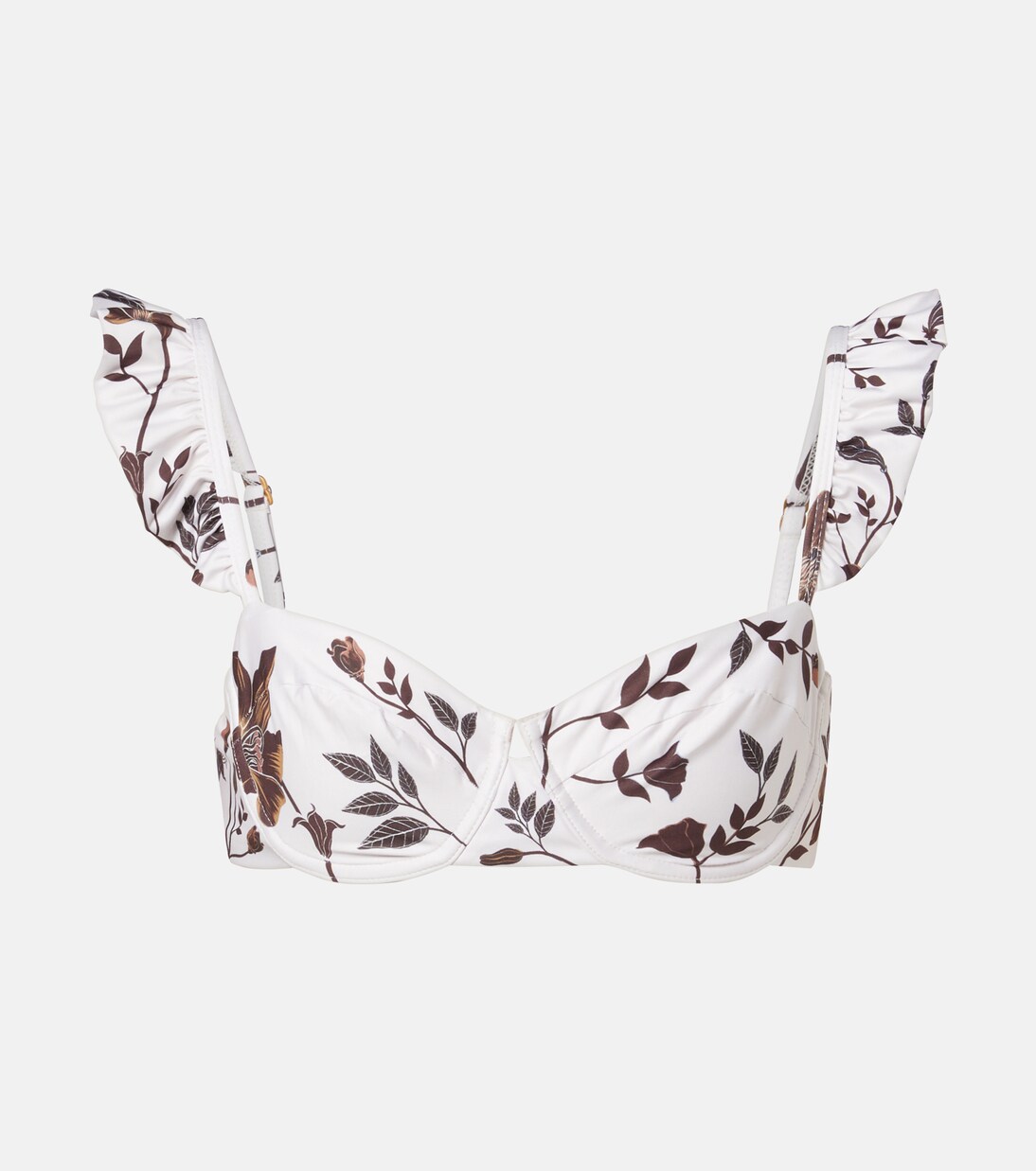 Kiwi floral ruffled bikini top | Agua by Agua Bendita