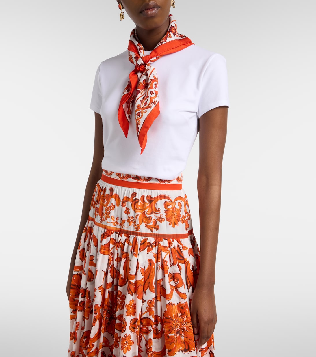 Embroidered cotton-blend jersey T-shirt | Dolce&Gabbana