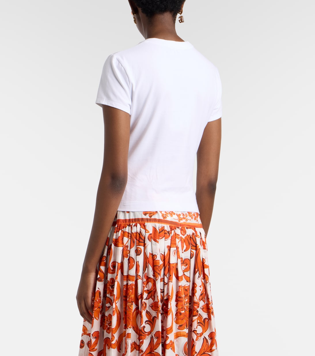Embroidered cotton-blend jersey T-shirt | Dolce&Gabbana