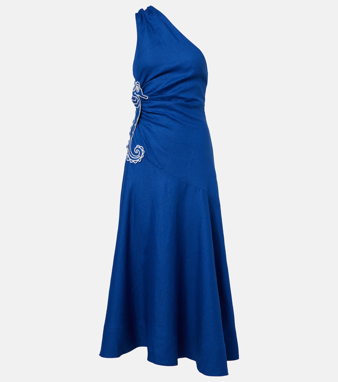 Vestido midi asimétrico Seahorse de lino | Farm Rio