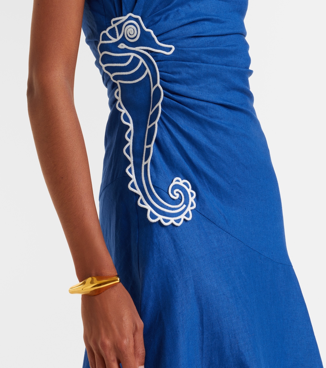 Vestido midi asimétrico Seahorse de lino | Farm Rio