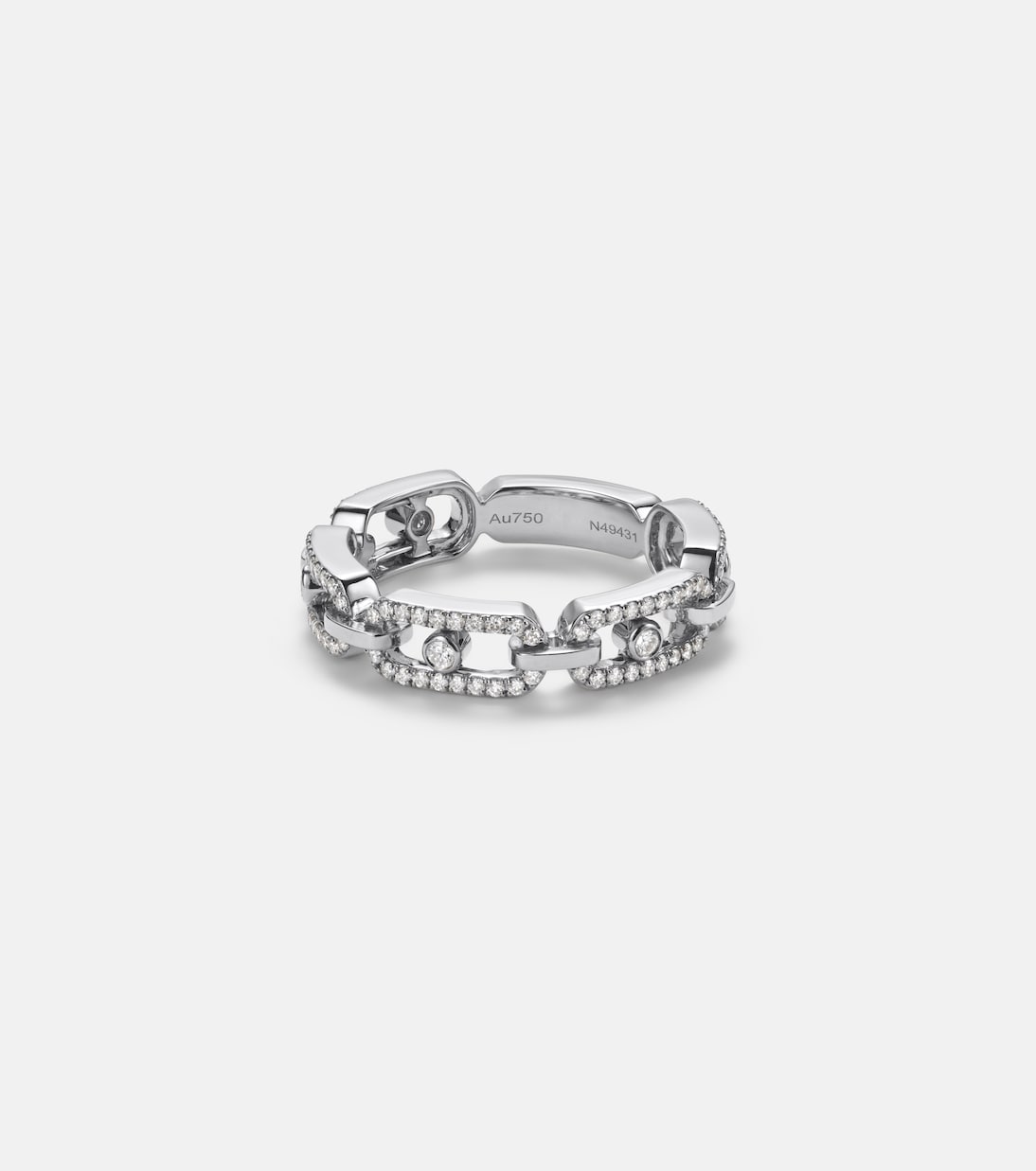 Anillo Move Link de oro blanco de 18 ct con diamantes | Messika