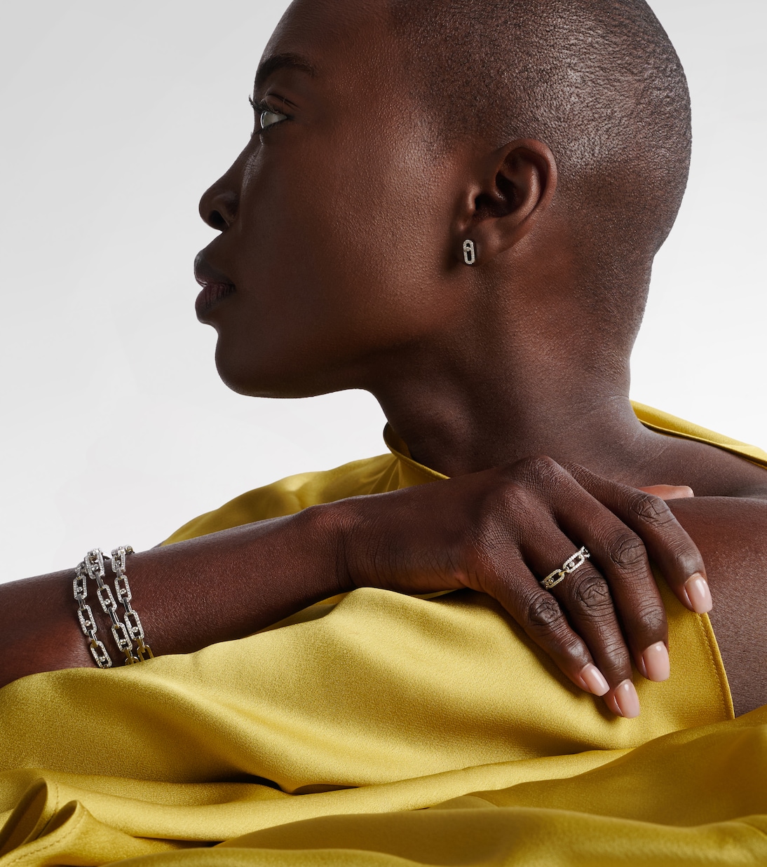 Anillo Move Link de oro blanco de 18 ct con diamantes | Messika