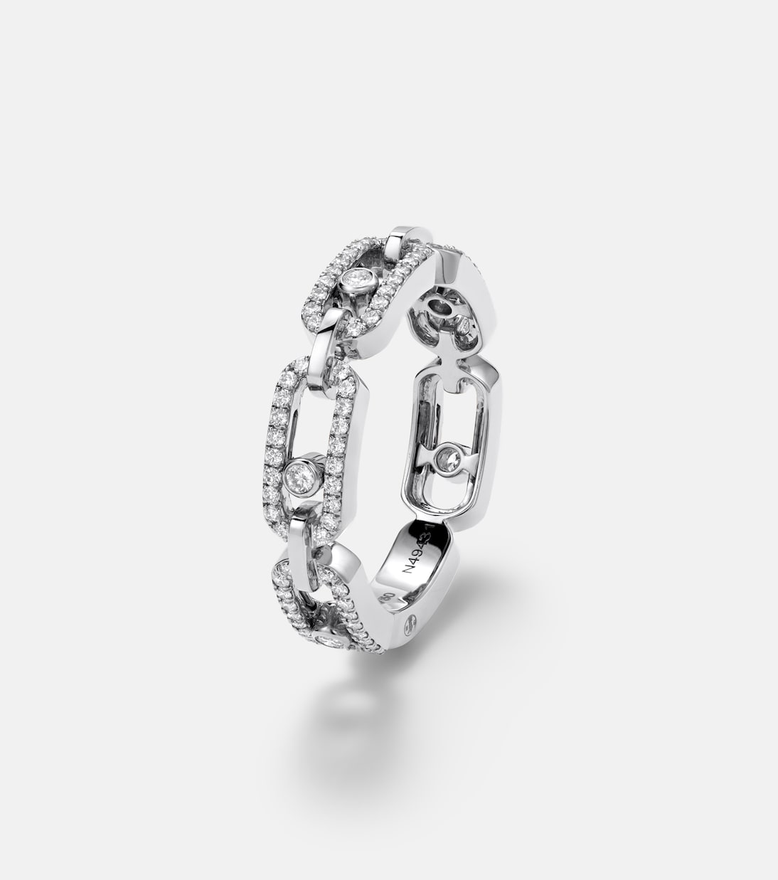 Anillo Move Link de oro blanco de 18 ct con diamantes | Messika