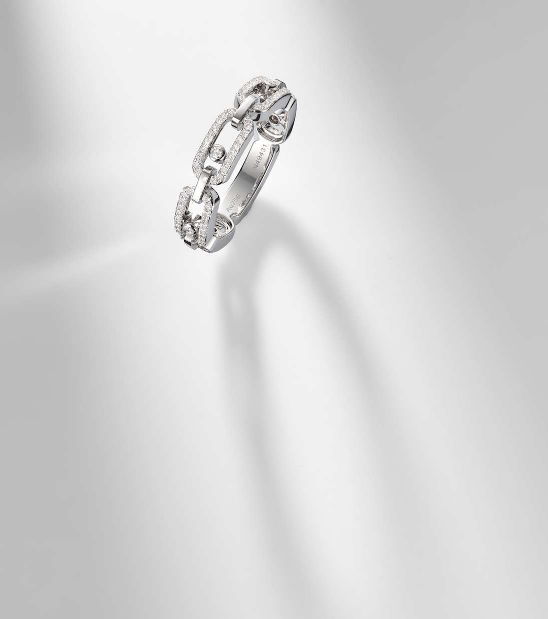 Anillo Move Link de oro blanco de 18 ct con diamantes | Messika