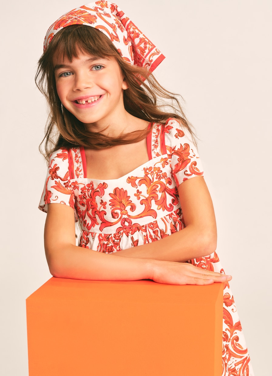 Bébé – Robe imprimée en coton | Dolce&Gabbana Kids