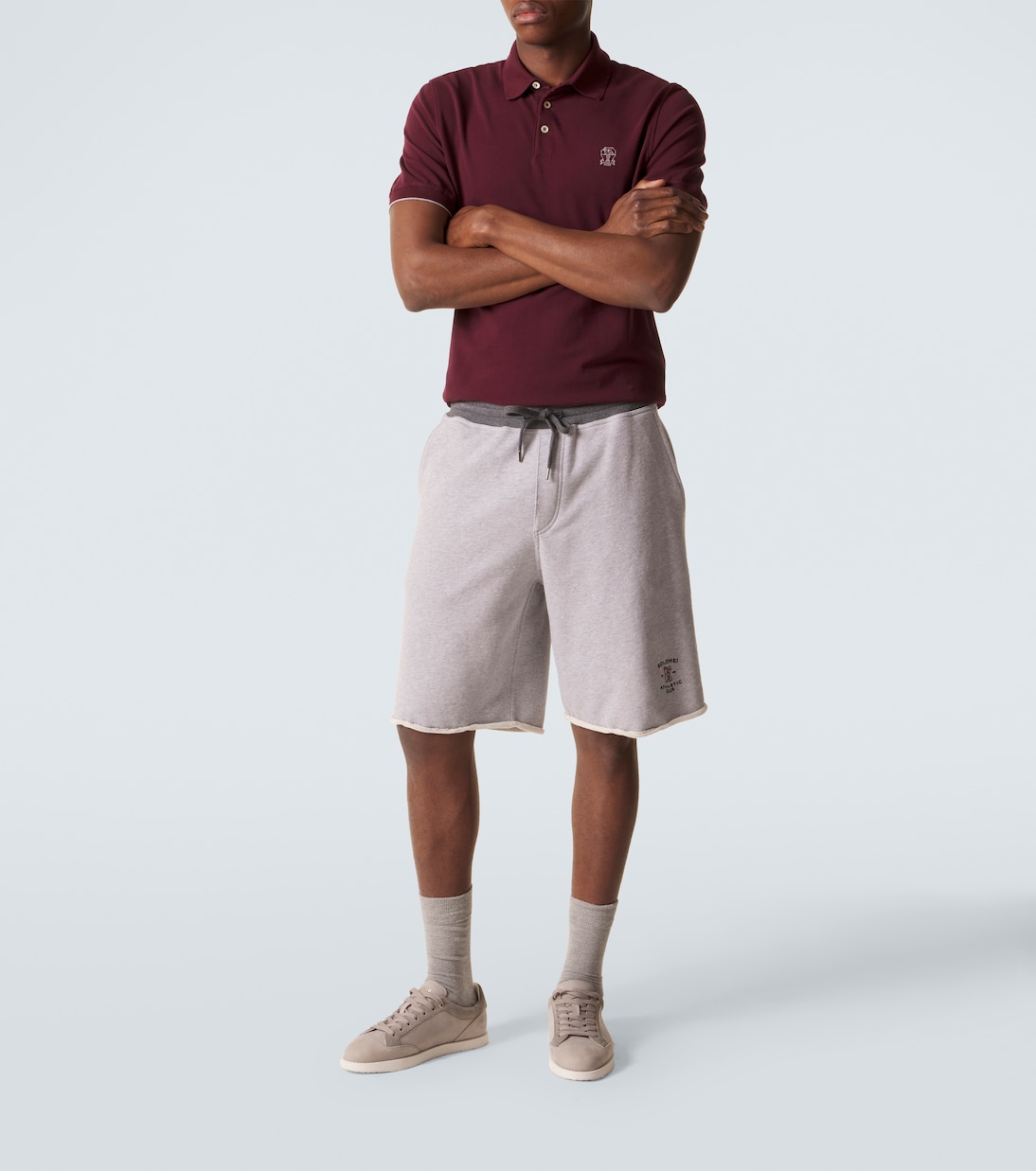 Polo de piqué de algodón con logo | Brunello Cucinelli