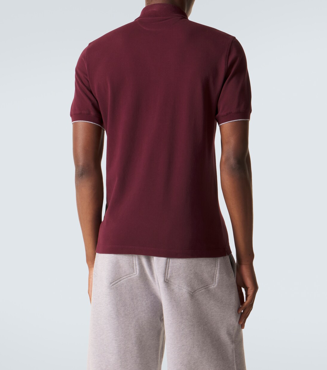 Polo de piqué de algodón con logo | Brunello Cucinelli