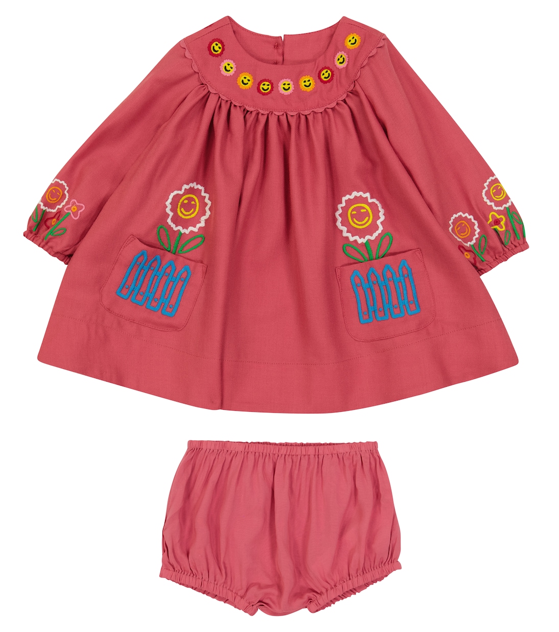 Baby embroidered wool dress and bloomers set | Stella McCartney Kids