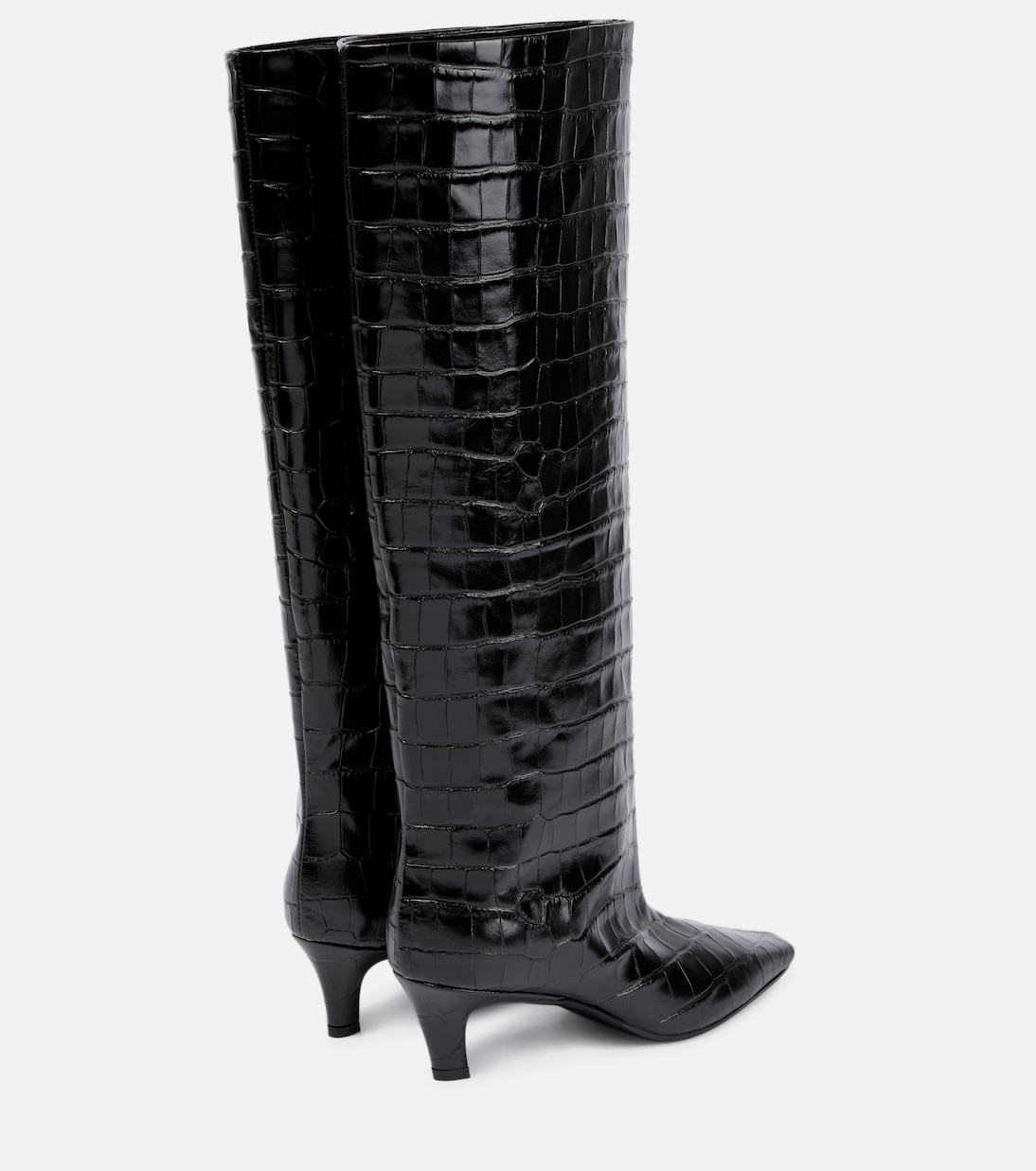 Croc-effect leather knee-high boots | Toteme