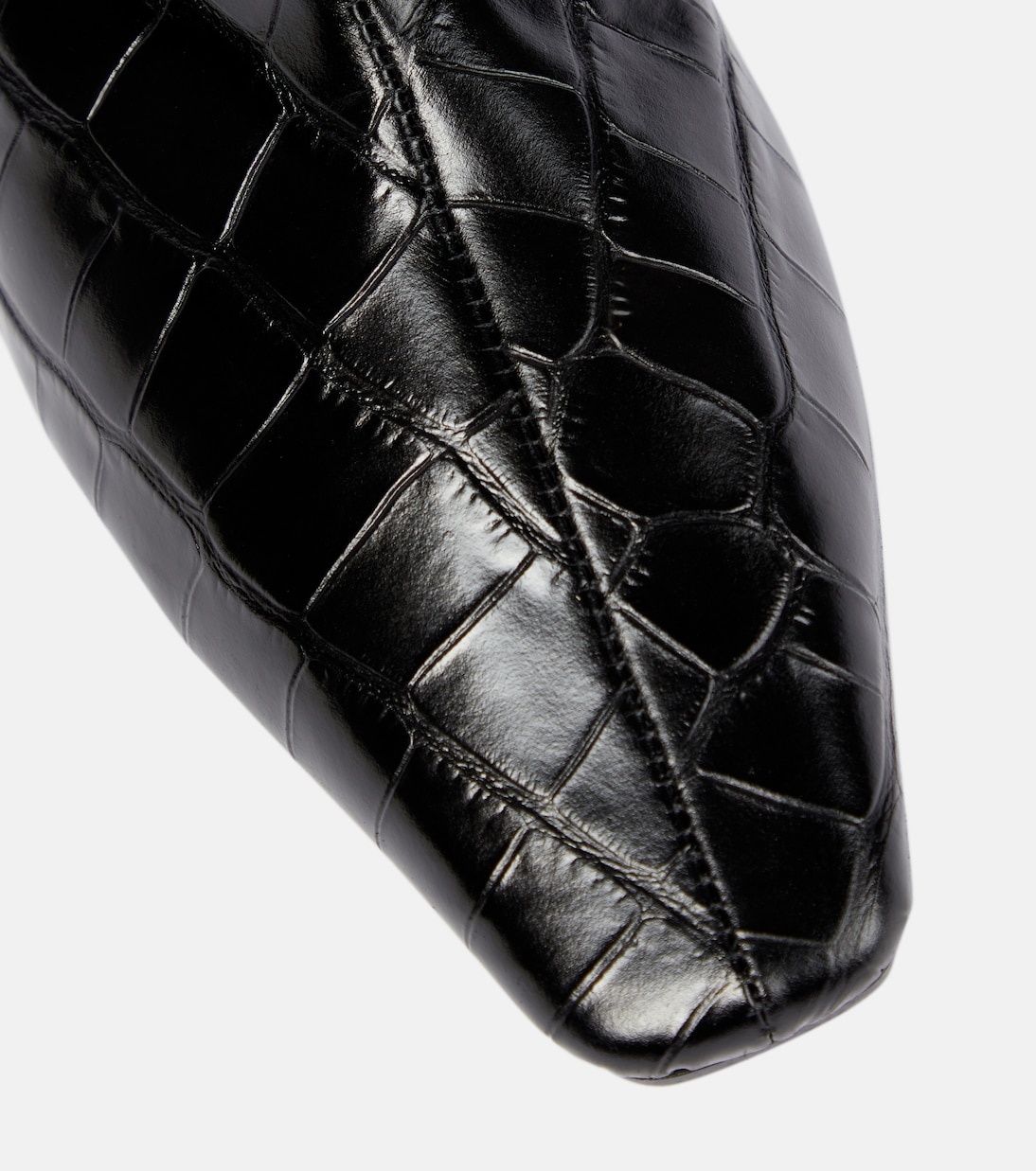 Croc-effect leather knee-high boots | Toteme