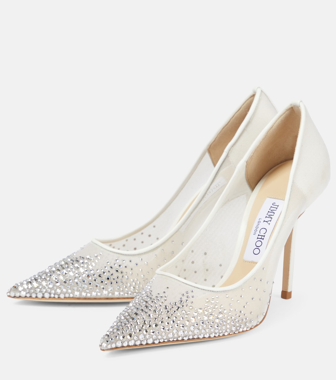 Pumps Love 100 aus Mesh mit Kristallen | Jimmy Choo