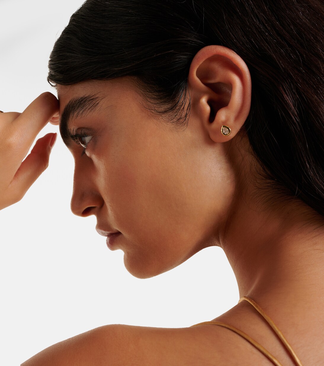 Pendientes Nesting Gem de oro de 18 ct con diamantes | Octavia Elizabeth