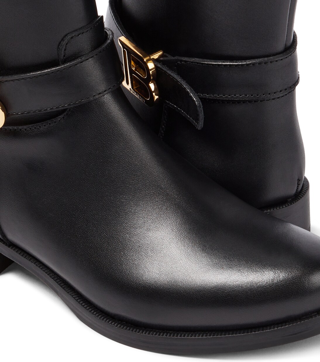 Logo leather boots | Balmain Kids