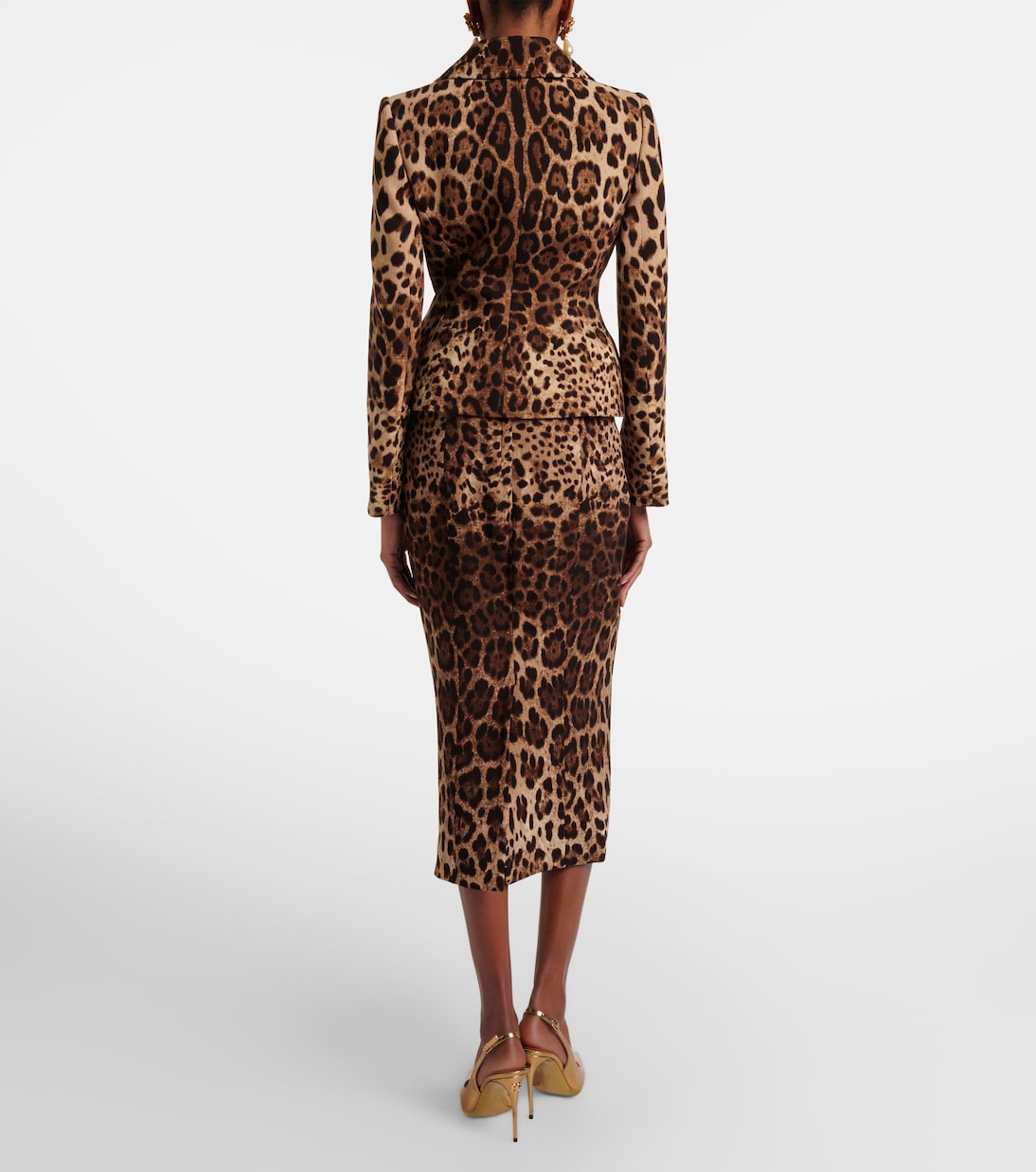 Leopard-print wool pencil skirt | Dolce&Gabbana
