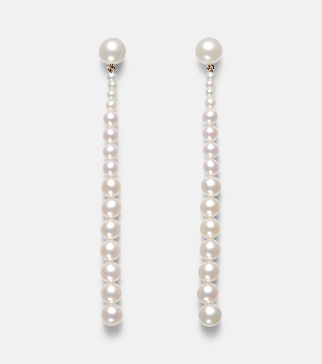 Piazza 18kt gold drop earrings with freshwater pearls | Sophie Bille Brahe