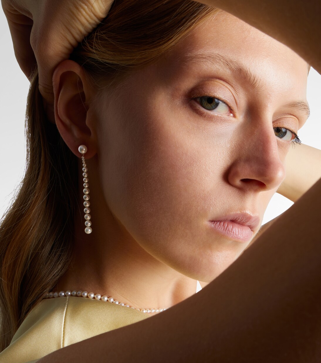 Piazza 18kt gold drop earrings with freshwater pearls | Sophie Bille Brahe