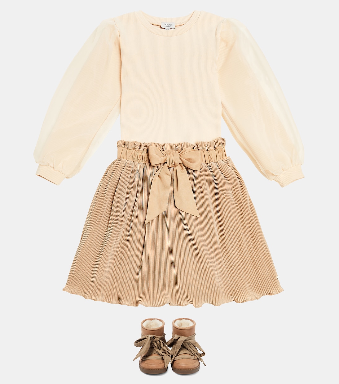 Sien puff-sleeve cotton-blend top | Donsje