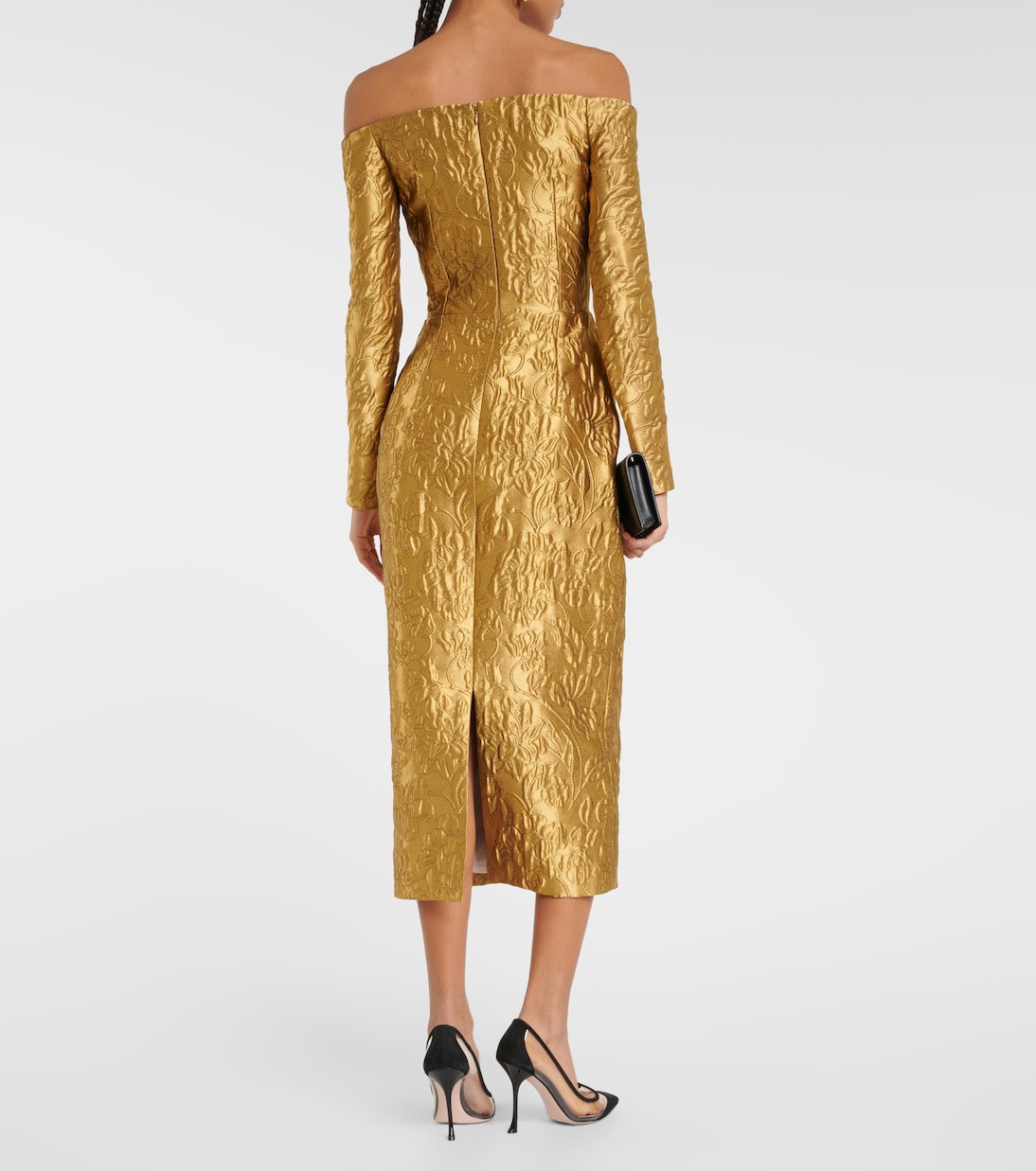 Robe midi Burleigh en jacquard à fleurs | Emilia Wickstead