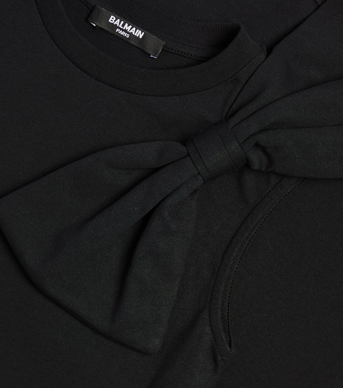 Bow-detail cotton jersey dress | Balmain Kids