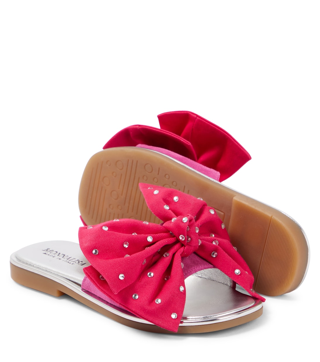 Bow-detail embellished slides | Monnalisa