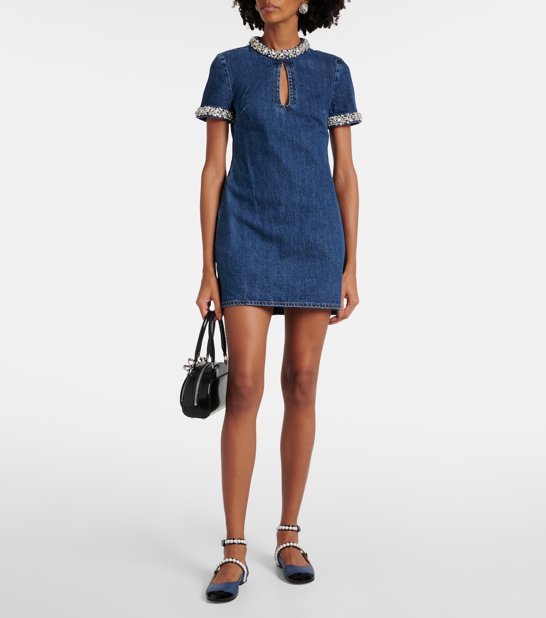 Embellished denim Mary Jane flats | Mach & Mach