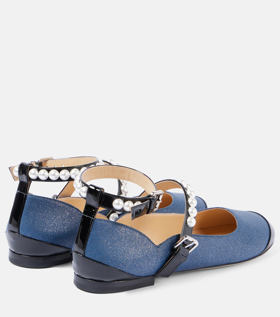Embellished denim Mary Jane flats | Mach & Mach