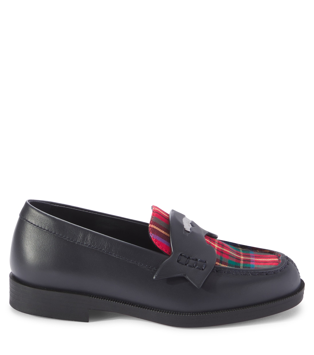 Mocassini Mini Penny in pelle e tartan | Christian Louboutin Kids