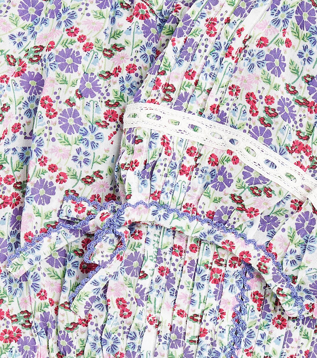 Bonny floral pleated crop top | Poupette St Barth Kids