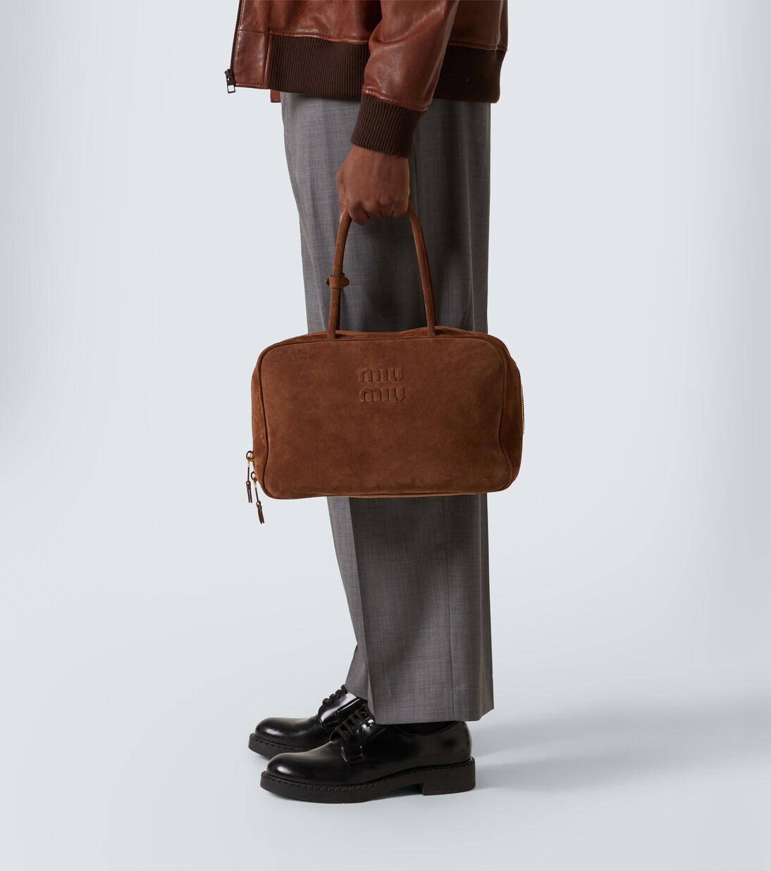 Logo suede tote bag | Miu Miu