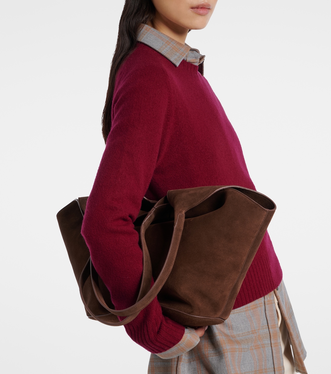 Phantom Large suede tote bag | Aesther Ekme