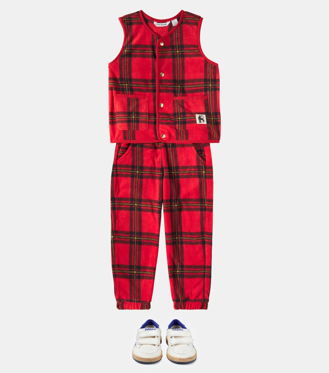 Checked fleece sweatpants | Mini Rodini