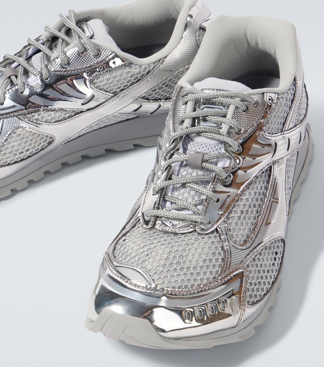 Orbit metallic-effect sneakers | Bottega Veneta
