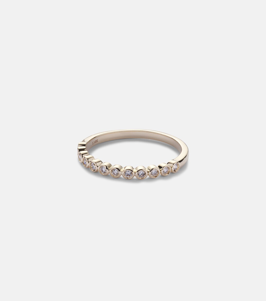 Slim Lattice 14kt gold ring with diamonds | Stone and Strand