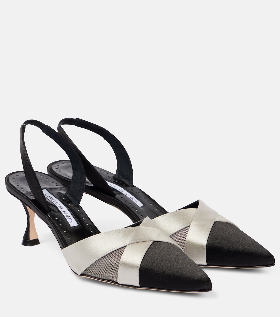Oyounasli 50 satin slingback pumps | Manolo Blahnik